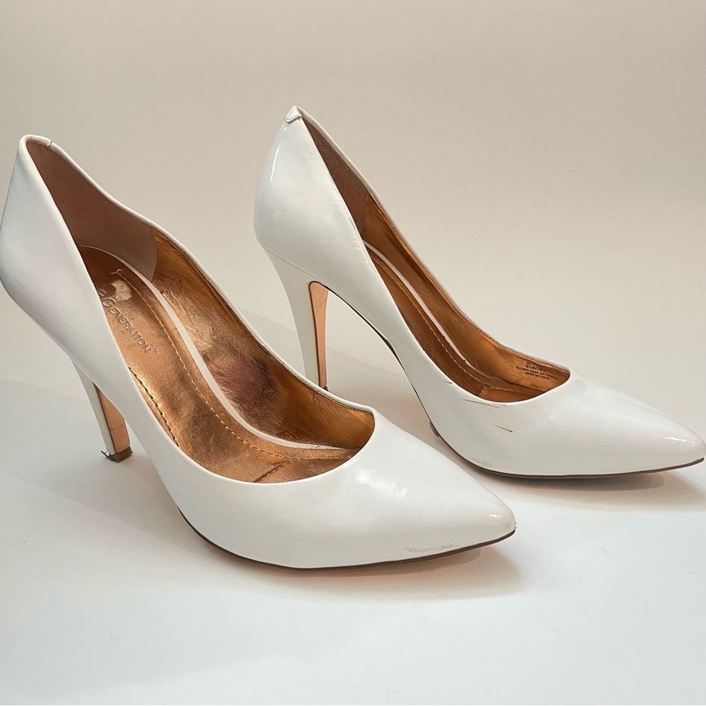 BCBG White Pumps